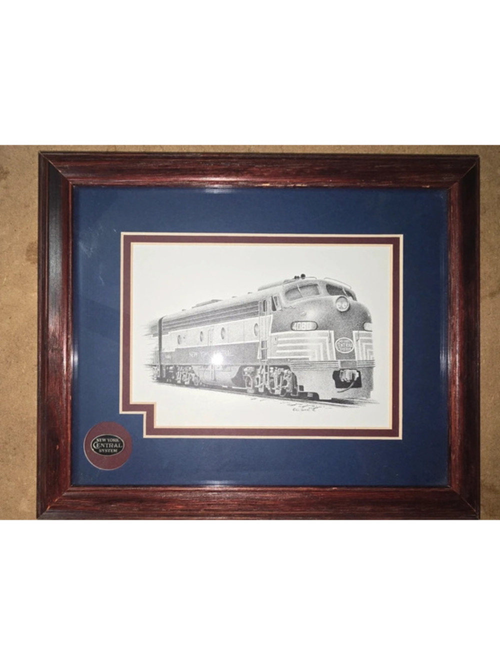 New York Central Railroad #4080 EMD E8A Framed Train Print Railroad by Scotty
